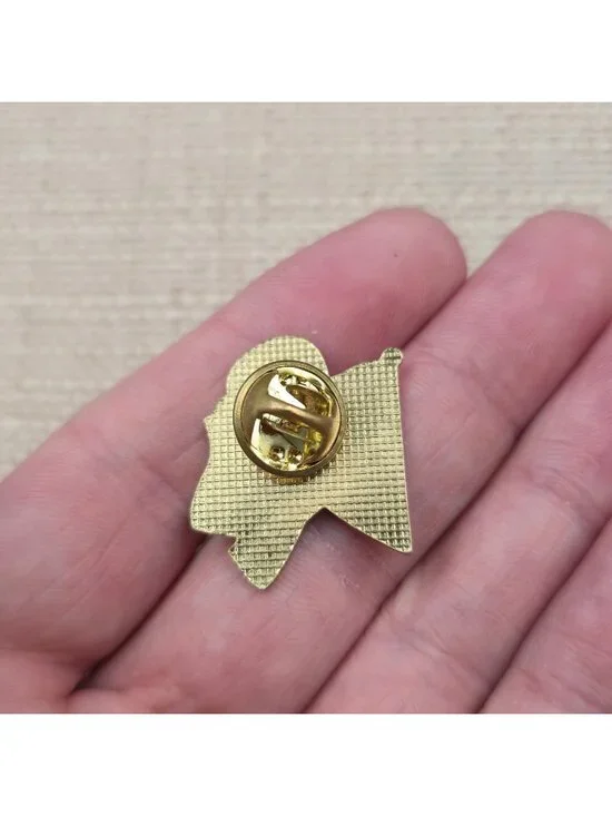 Support Our Troops Yellow Ribbon & US Flag Enamel Lapel Pin A7355 - Picture 3 of 5